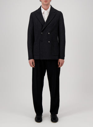 d.b. peak lapel blazer bicolour frisé
