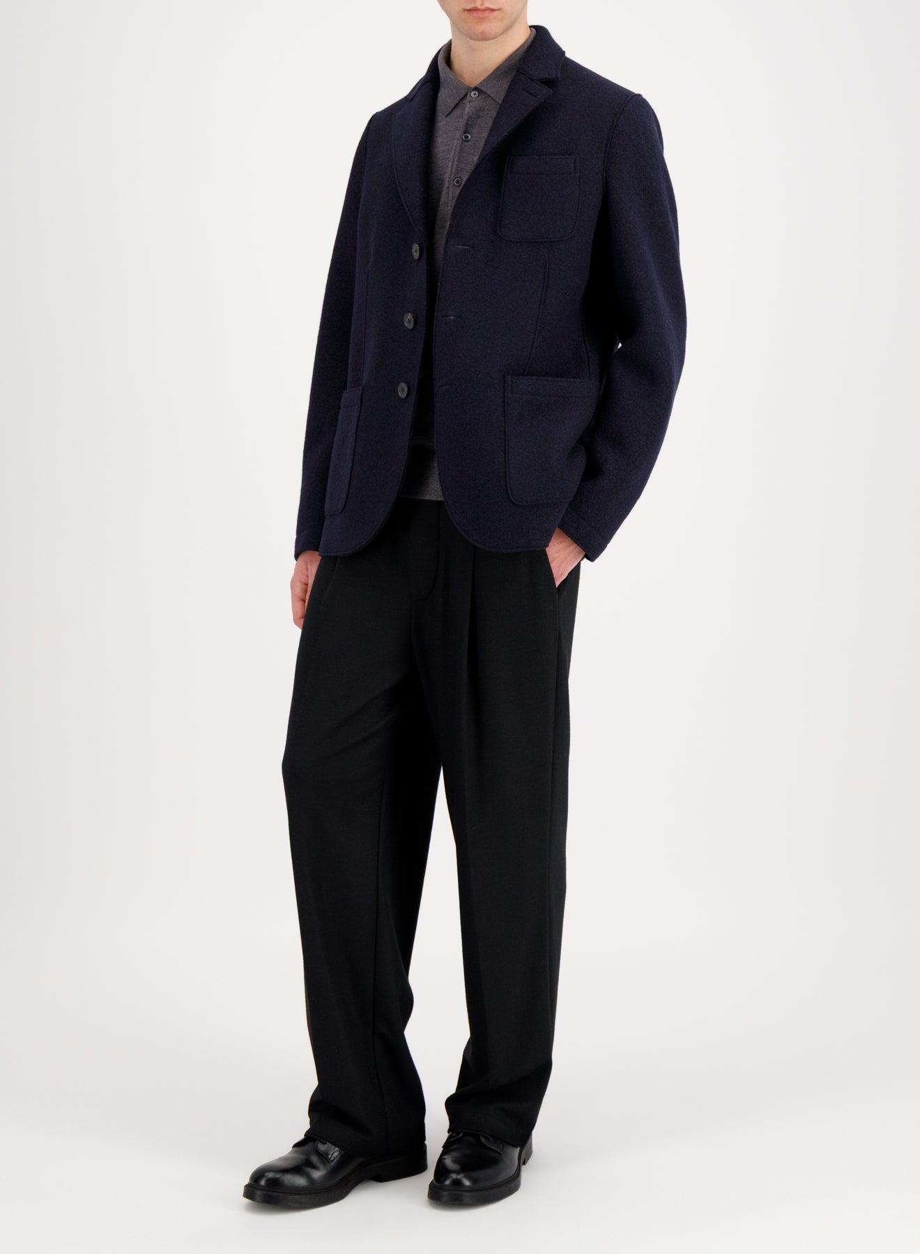 3b. travel blazer boiled wool