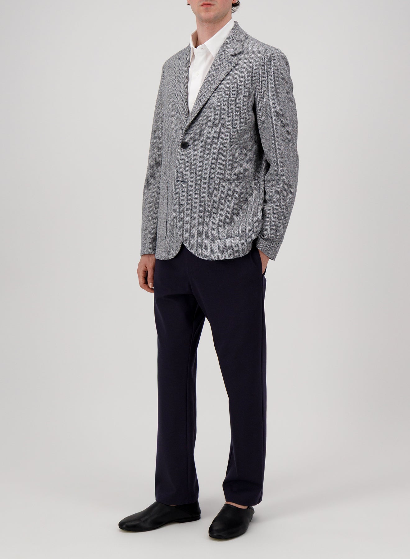 travel blazer bouclé herringbone