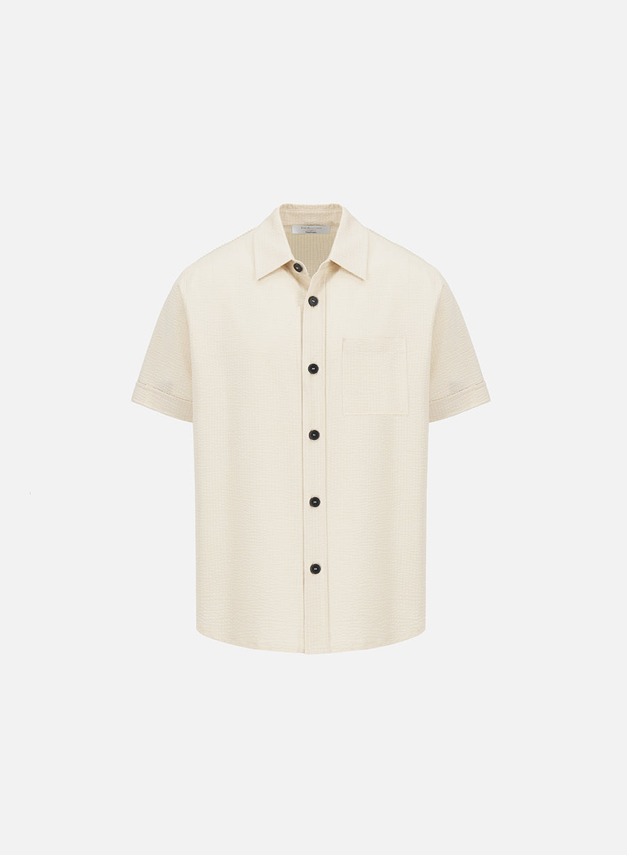 Men summer shirt coolmax seersucker