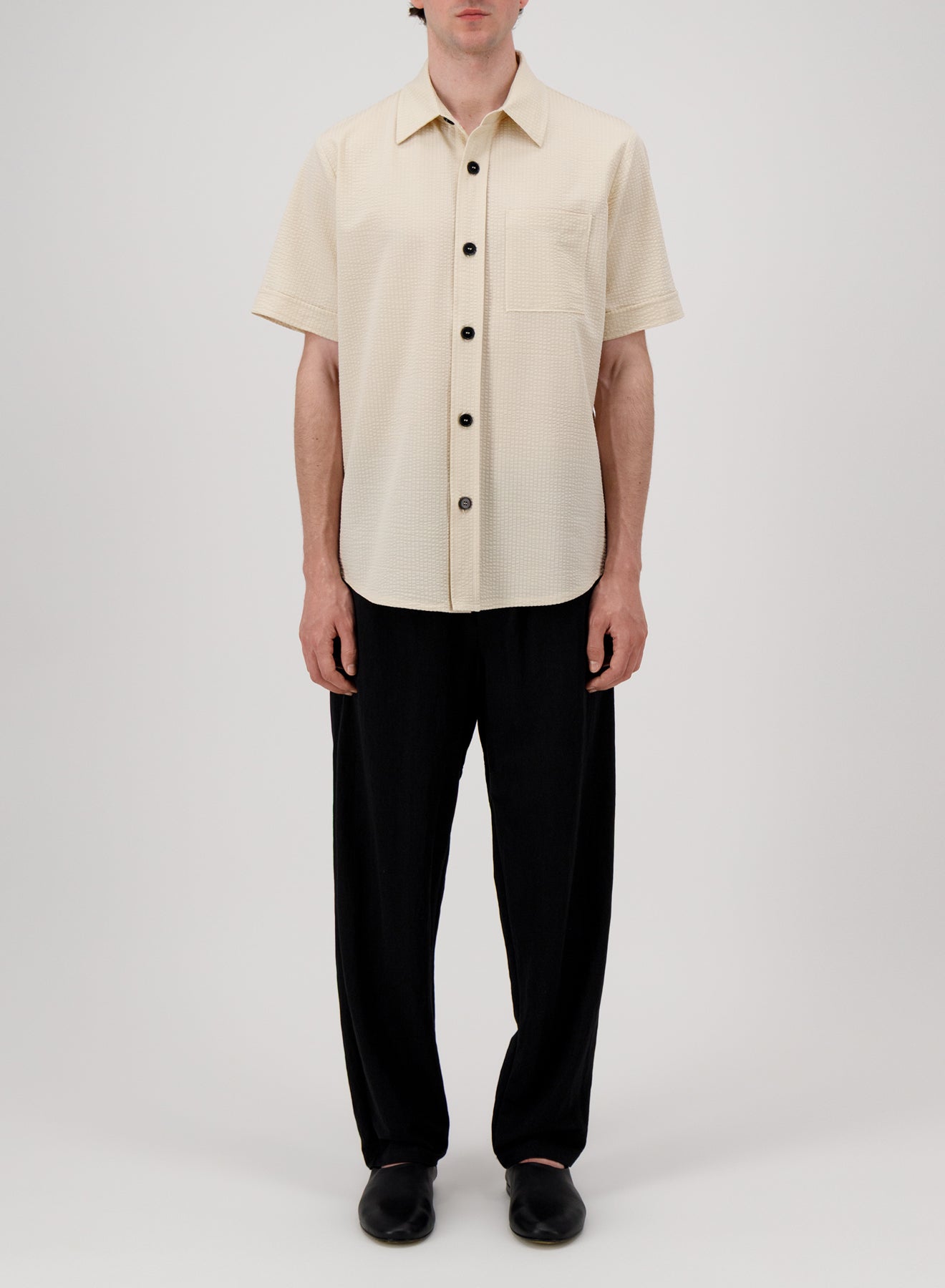Men summer shirt coolmax seersucker