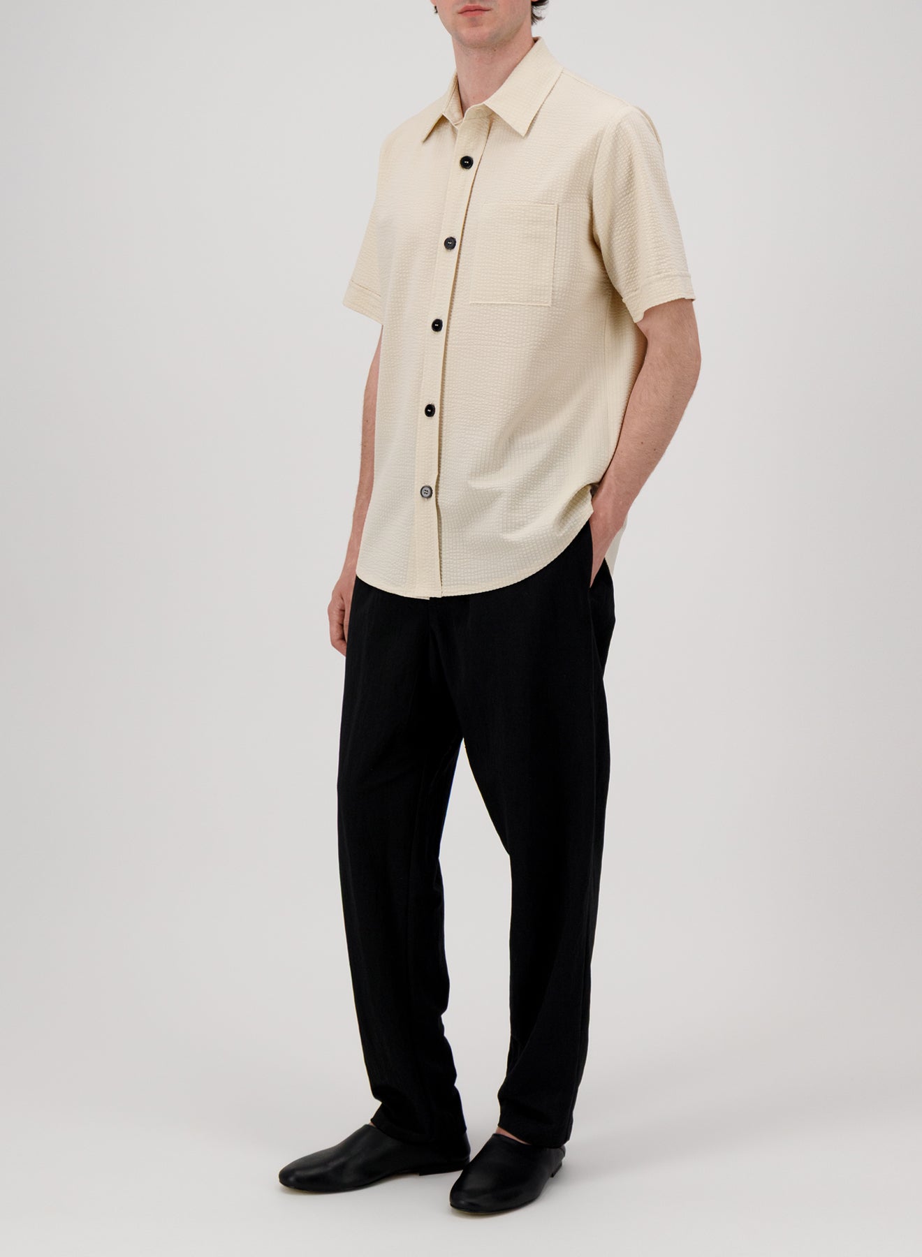 Men summer shirt coolmax seersucker