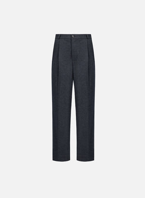 wide leg pleated trousers superfine merino