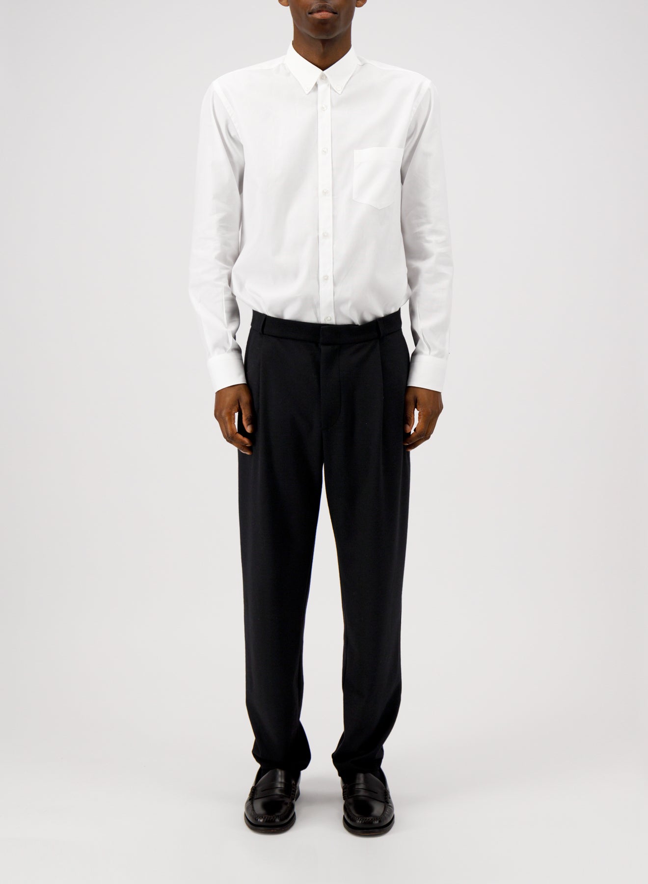 Pleated trousers superfine merino