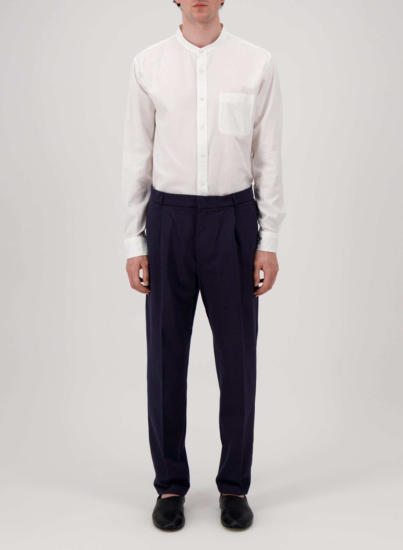 pleated trousers coolmax seersucker