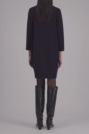 Geometric boxy dress superfine merino