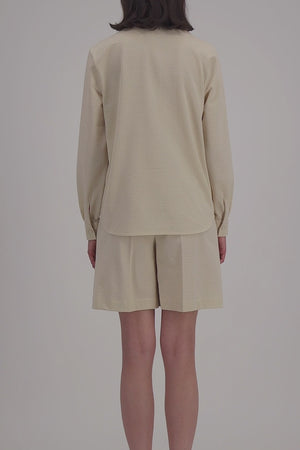 collarless shirt coolmax seersucker