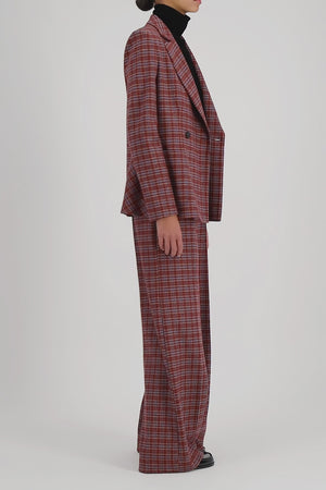 Blazer with shoulder pads in multicolour check