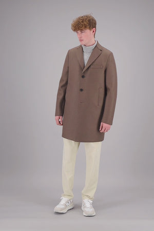 Boxy coat pressed wool