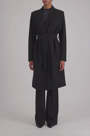 Midi coat in  flannel cashmere crafted with Loro Piana fabric