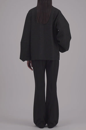 Puff sleeves jacket pressed wool