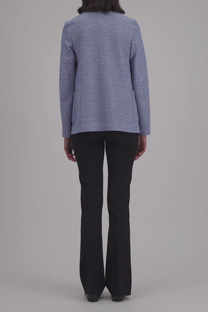 Stand up collar blazer linen honeycomb