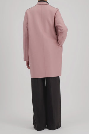 Cocoon coat in pressed wool