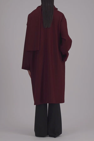 Scarf coat in cashmere blend