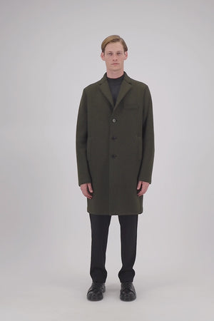 Boxy coat pressed wool