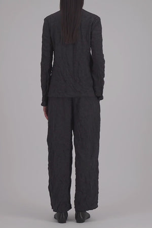 High collar blazer creased wool