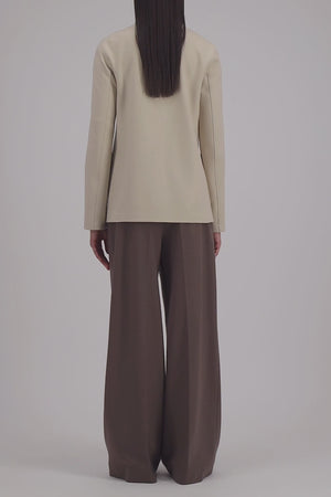 High collar blazer cashmere blend