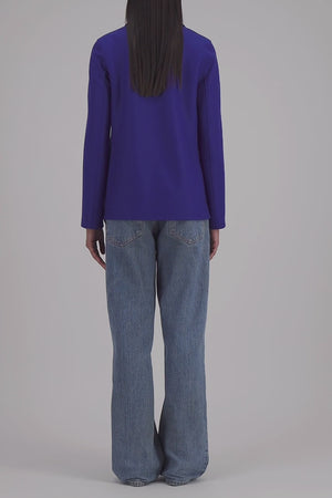 Stand up collar blazer light pressed wool