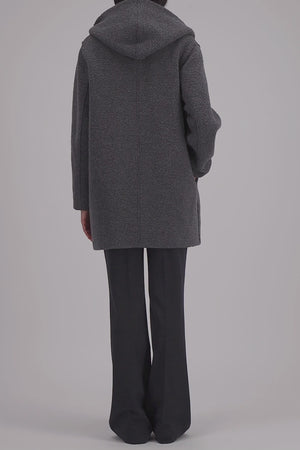 Hooded jacket bouclé