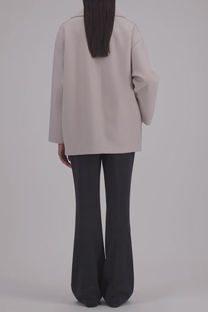 Dropped shoulder jacket pressed wool