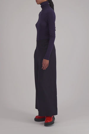 Wide-leg cropped trousers superfine merino