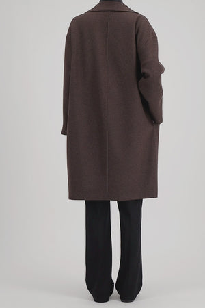 Dropped shoulder coat in bouclé