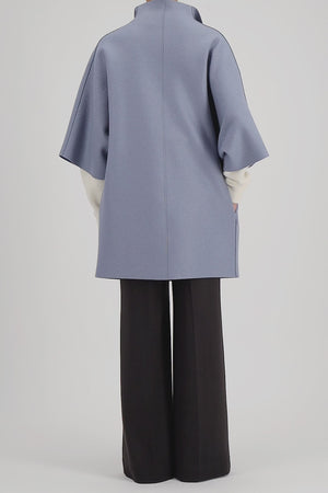 Kimono mantle in pressed wool