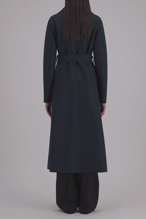 Long maxi coat pressed wool