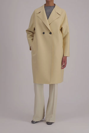 Dropped shoulder coat pressed wool