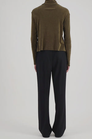 turtleneck top stretch velvet