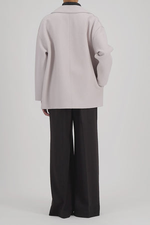 Dropped shoulder jacket in pressed wool