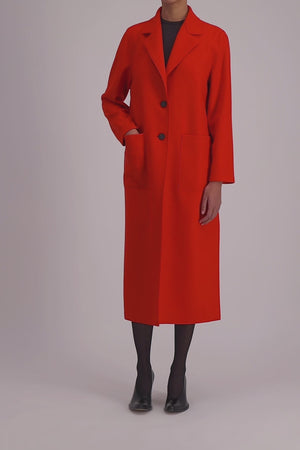 Long boxy coat cashmere blend