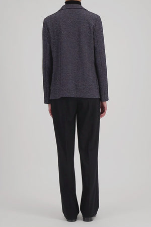 Stand up collar blazer in donegal herringbone
