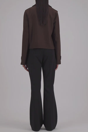Cropped trench in cashmere blend