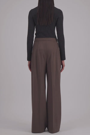 Palazzo trousers in superfine merino