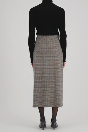 long plated skirt patterned moleskin