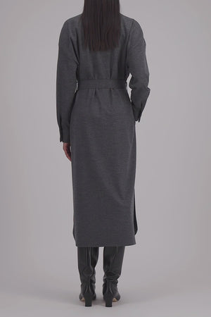 Women oversized long shirt dress superfine merino