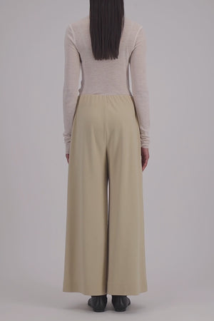 Wide-leg cropped trousers superfine merino