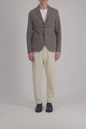 Blazer patterned wool & cotton blend moleskin texture