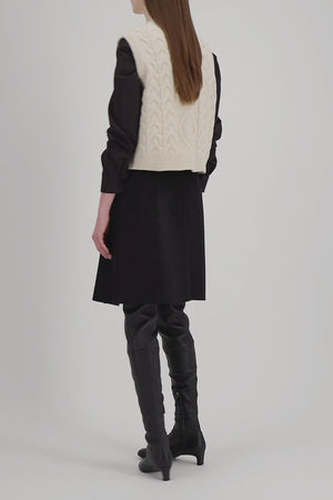 Cable-knit vest - crafted with Todd and Duncan Superfine Lamb’s wool yarn