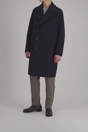 Long peacoat boiled wool