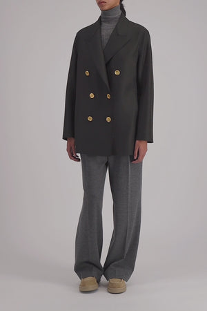 Slouchy peacoat pressed wool