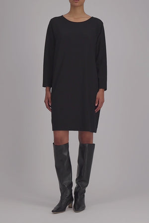 Geometric boxy dress superfine merino