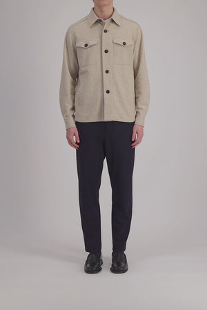 Shirt jacket flannel cashmere crafted with Loro Piana fabric