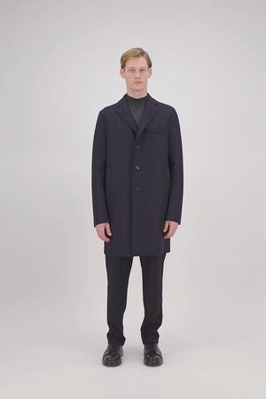 Boxy coat pressed wool