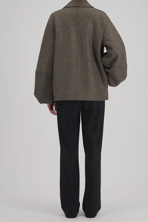 Puff sleeves jacket pressed wool