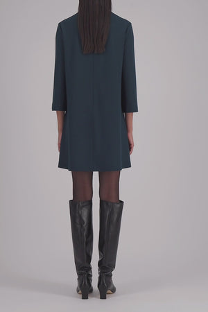 Bell sleeves dress in superfine merino