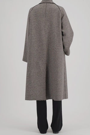 Balmacaan patterned in cashmere blend