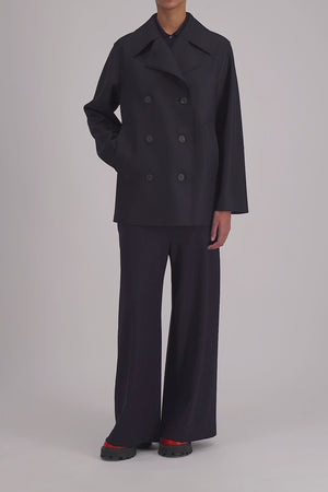 Long peacoat with Liberty quilted lining