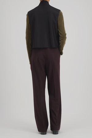 High collar waistcoat in cashmere blend